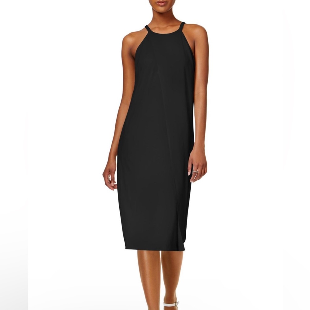BAR III NWT Womens Faux-Wrap Shift Dress, Style # 11223B3 BLACK SIZE L